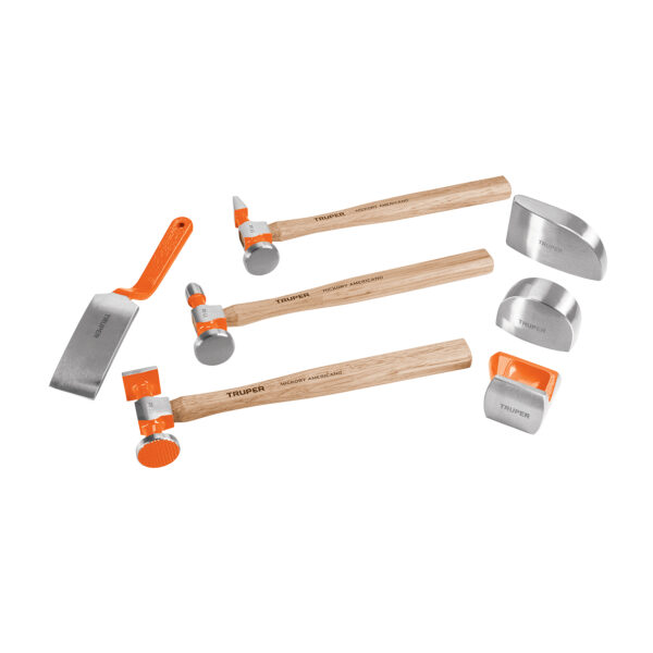 Juego de martillo y entibadores. 7 piezas